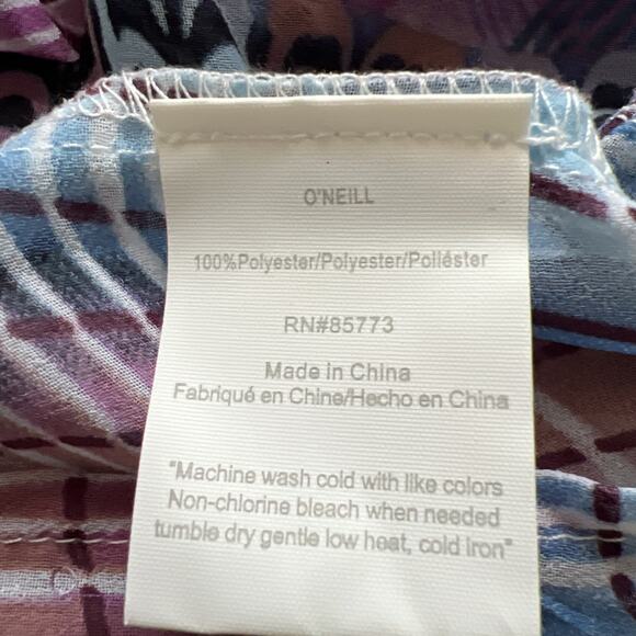 Anna Sui X O'Neill Maxi Dress Womens Med Purple Cloud Burst Chiffon Beachy Boho - Picture 5 of 12